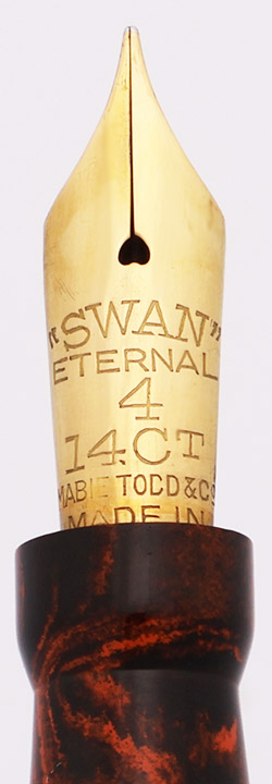 1915年製 MABIE TODD SWAN エターナル レバーフィラー 万年筆 Mabie Todd Swan Eternal 44 ETN Self-Filler - BHR, Fine